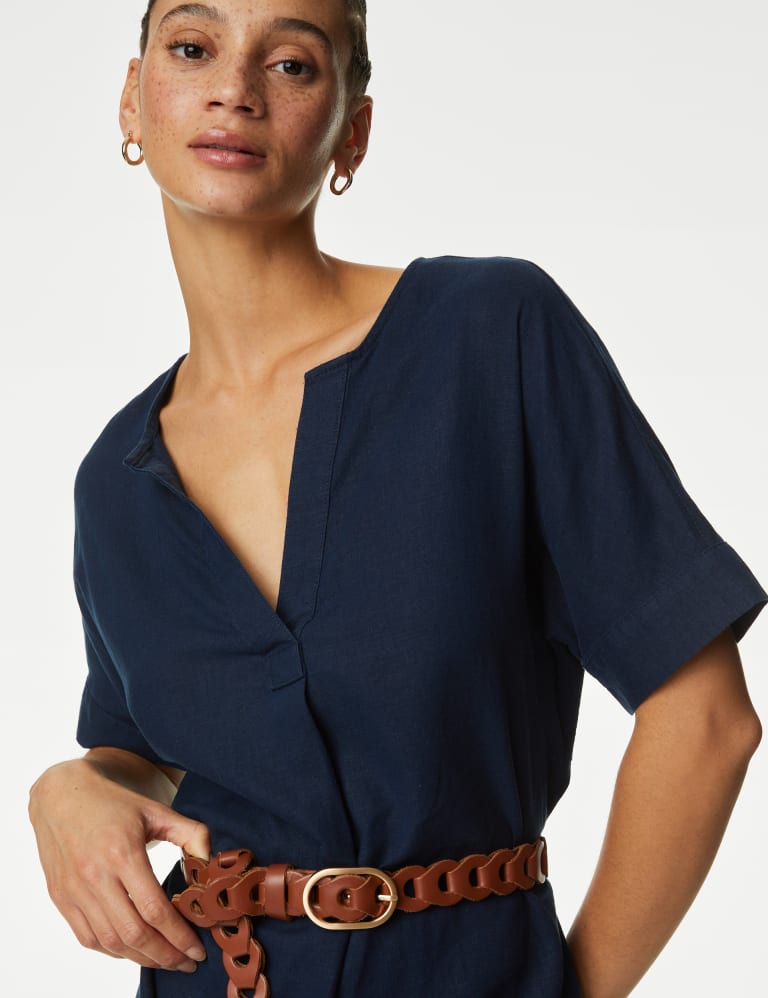 M&s navy shift dress best sale