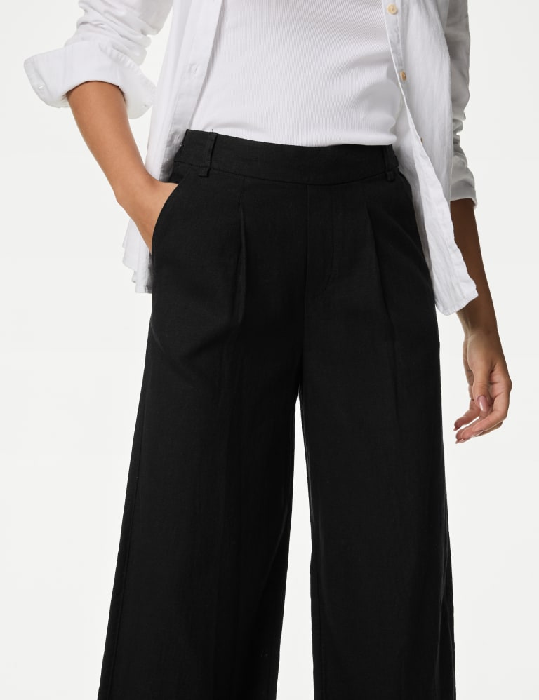 Marks and spencer wide leg cropped trousers deals
