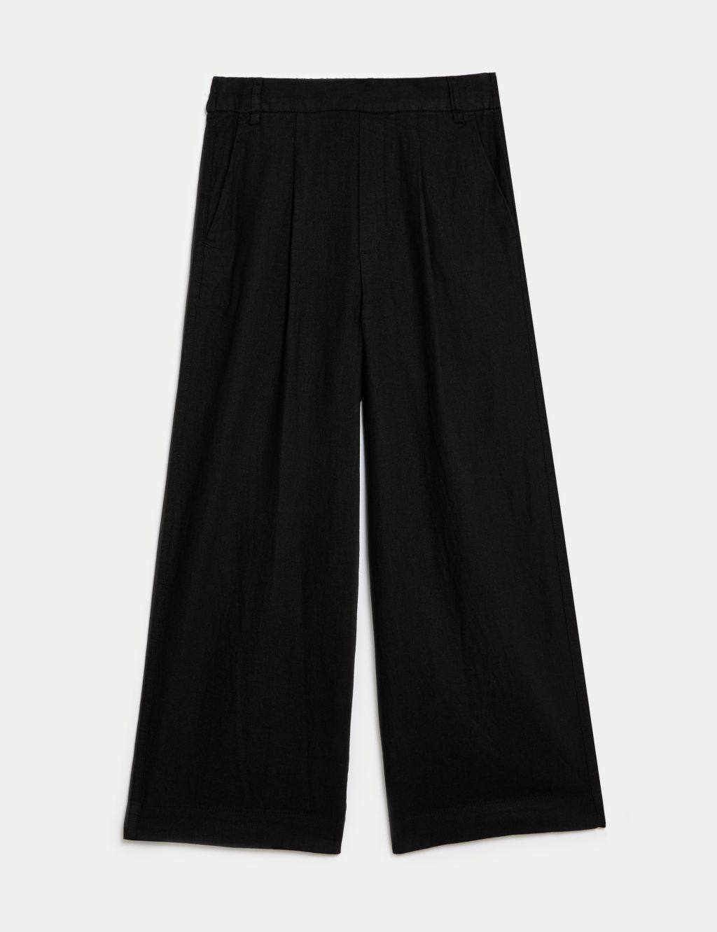 Linen Rich Wide Leg Cropped Trousers 1 of 5