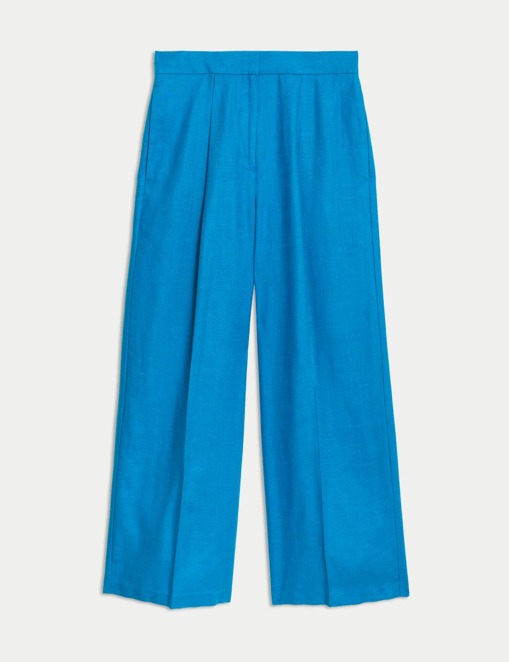 Linen Rich Wide Leg Cropped Trousers 1 of 6