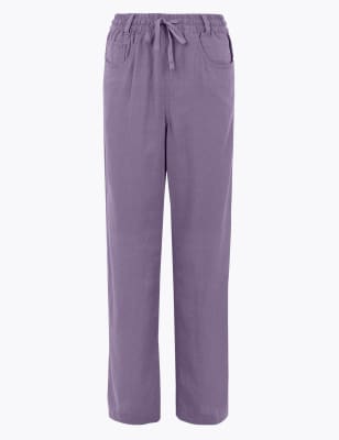 purple trousers