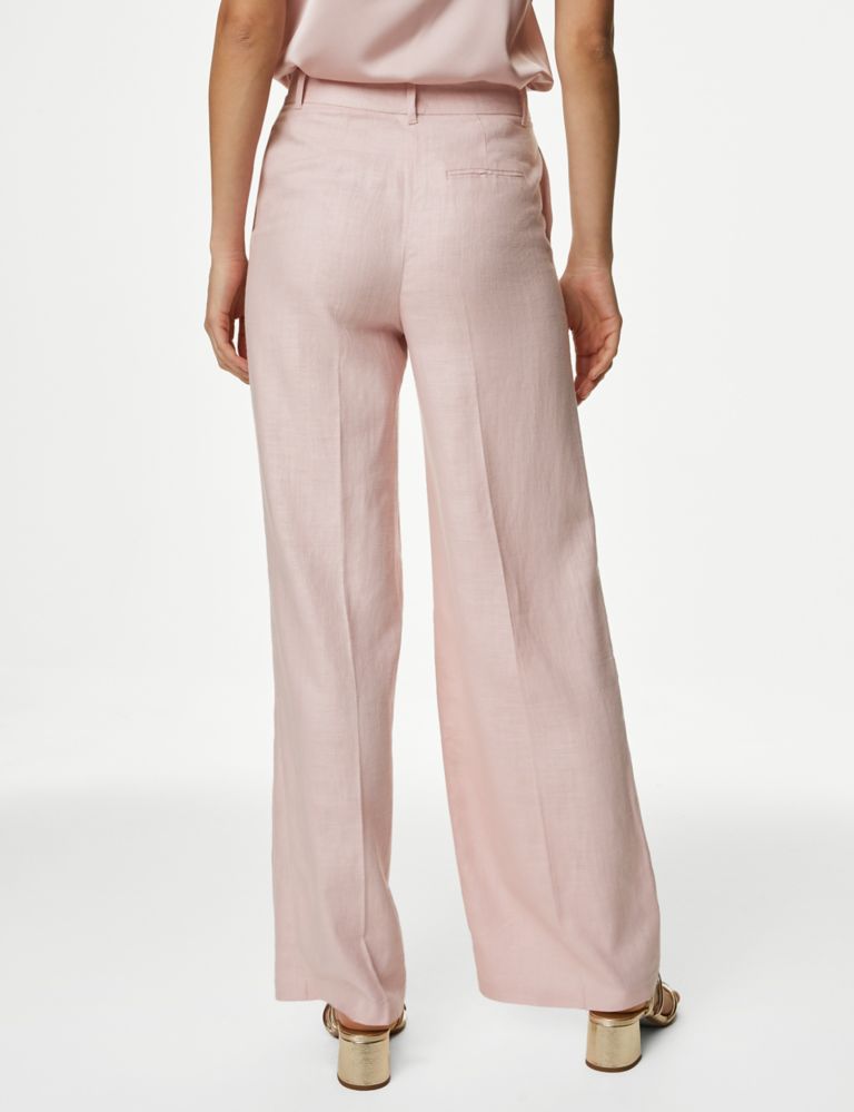 Light pink linen trousers