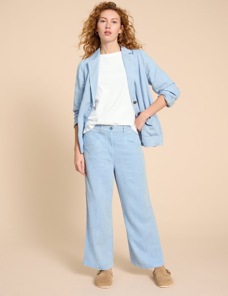 Linen Rich Wide Leg Trousers 1 of 5