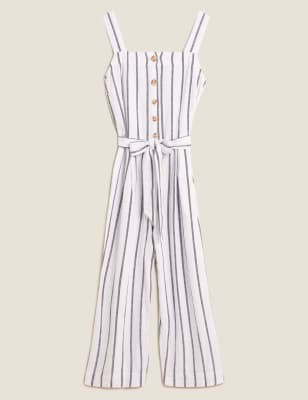 Marks and spencer striped 2024 jumpsuit