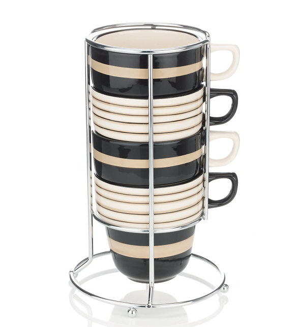 Linen Striped Stacking Mug Set Image 1 of 1