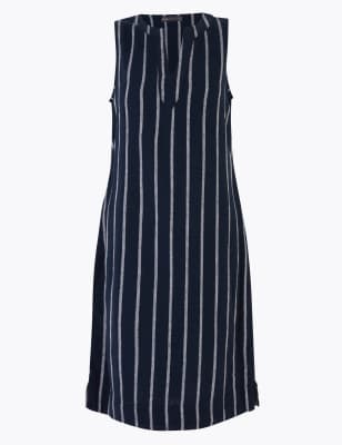 m&s linen shift dress