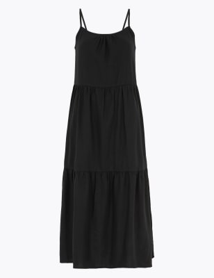 Linen Tiered Slip Dress M S Collection M S