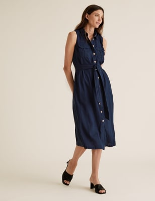 Linen utility clearance dress