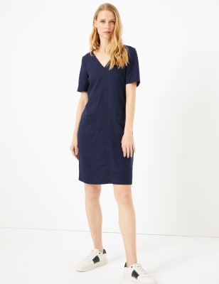 marks and spencer navy dress