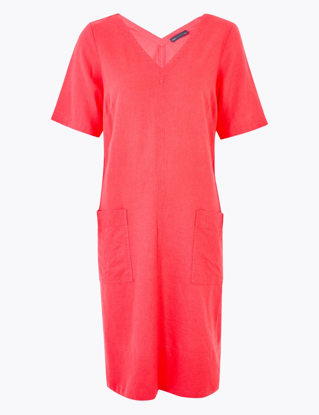 Linen blend V-Neck Shift Dress | M&S Collection | M&S