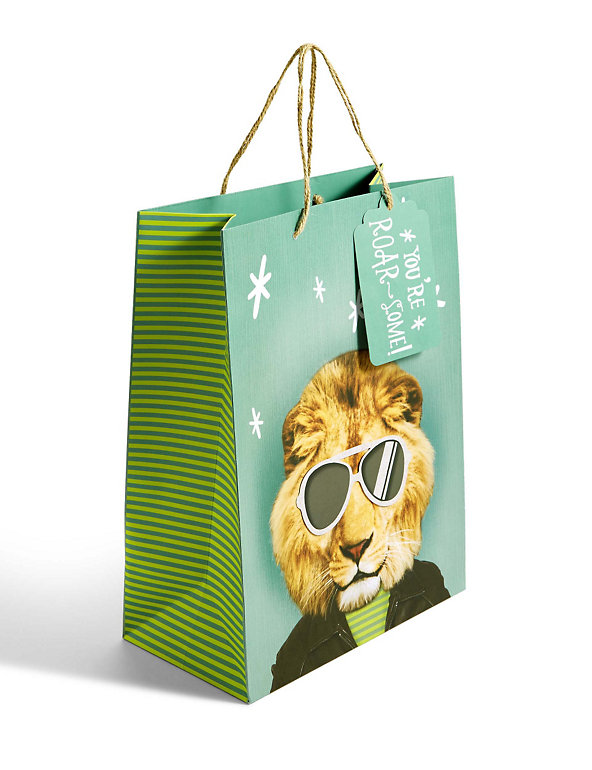 Lion Head & Sunglasses Large Gift Bag Image 1 of 2