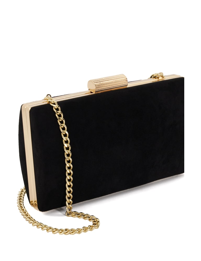 Lizard Effect Chain Strap Clutch Bag