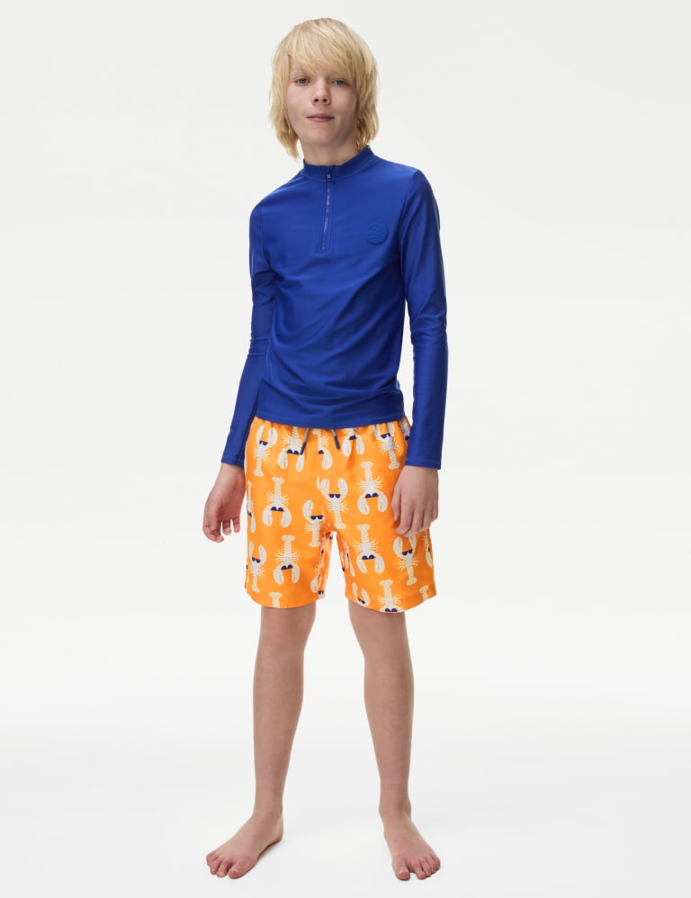 Lobster Print Swim Shorts (6-16 Yrs) 1 of 7