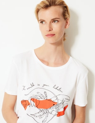 Lobster Relaxed Fit T-Shirt | M\u0026S 