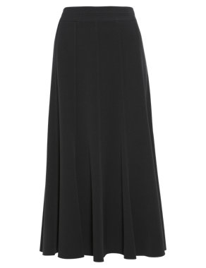 Long Panelled Flared Skirt with Back Zip Fastening Image 2 of 3