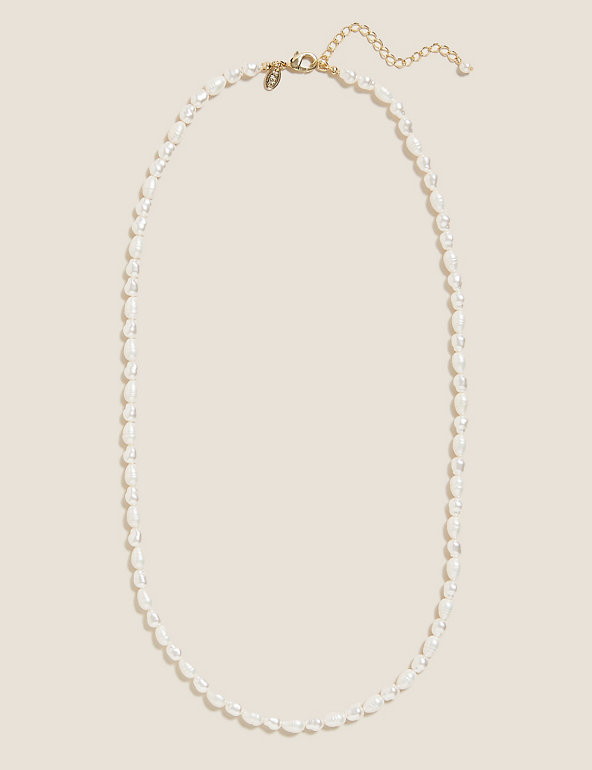 Long Pearl Effect Necklace Image 1 of 1