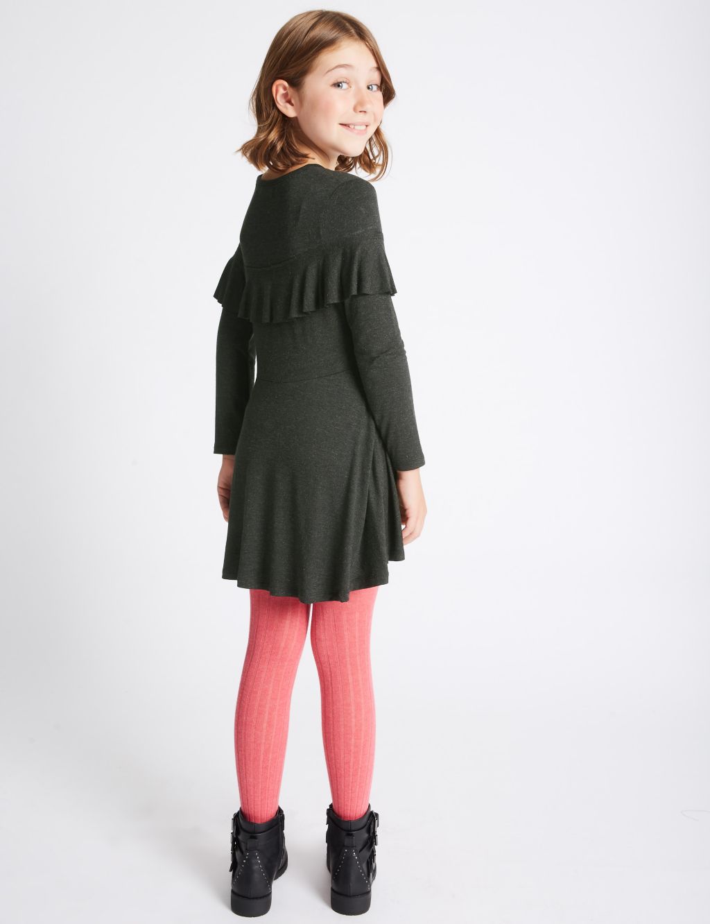 Long Sleeve Frill Dress (3-14 Years) 2 of 5