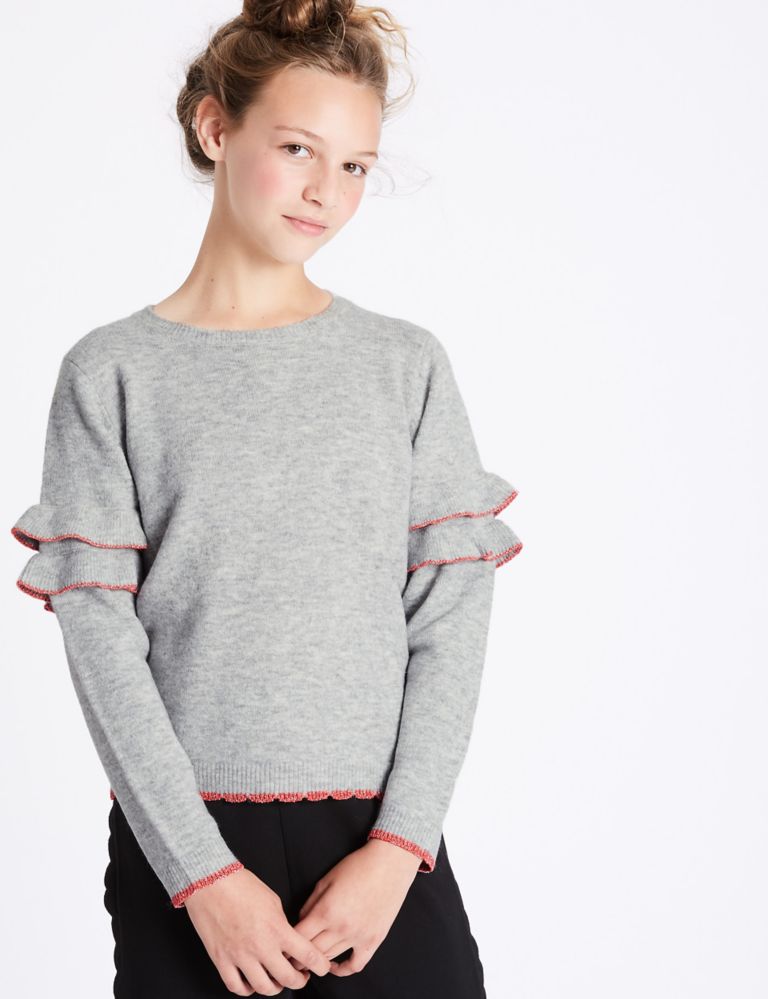 Long Sleeve Frill Jumper (3-14 Years) 1 of 5