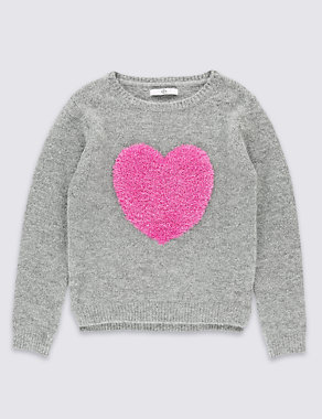 Long Sleeve Heart Jumper (5-14 Years) Image 2 of 4