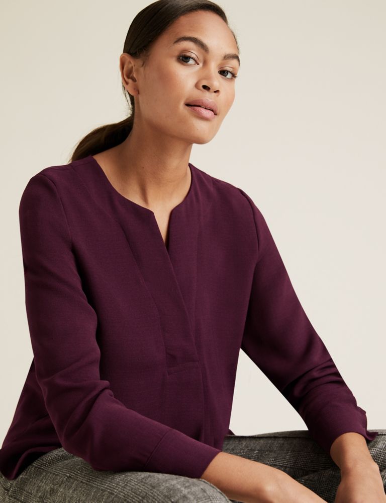 Long Sleeve Popover Blouse 3 of 4
