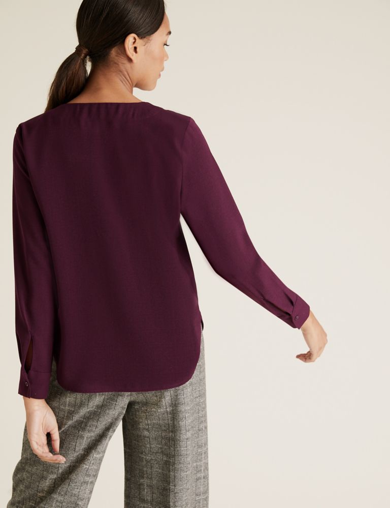 Long Sleeve Popover Blouse 4 of 4