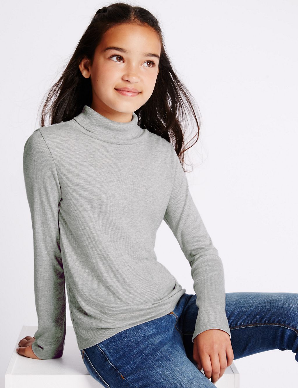 Long Sleeve Roll Neck Top (5-14 Years) 3 of 5