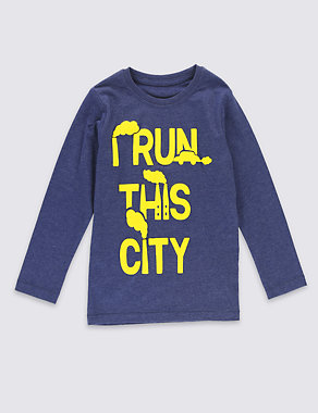 Long Sleeve Run This City T-Shirt (1-7 Years) Image 2 of 3