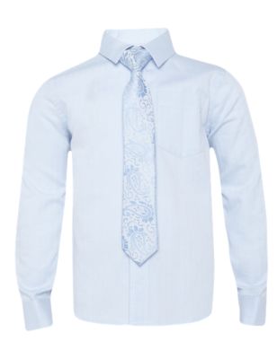 Long Sleeve Shirt & Tie Set (1-7 Years) Image 2 of 5