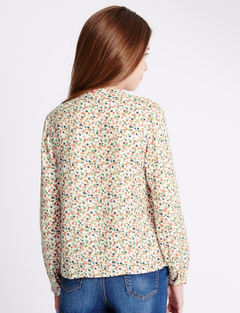 Long Sleeve Spotted Blouse (5-14 Years) 3 of 5
