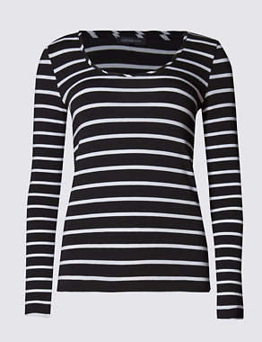 Long Sleeve Striped Top with Modal Image 2 of 3