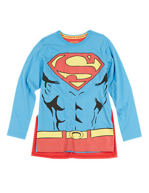 Long Sleeve Superman™ Top with Cape (2-8 Years) Image 2 of 5