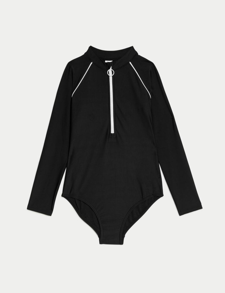 High neck long sleeve deals swimsuit