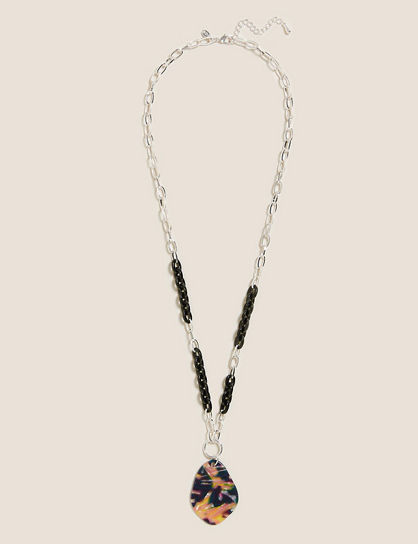 Long Tortoiseshell Pendant Necklace Image 1 of 2