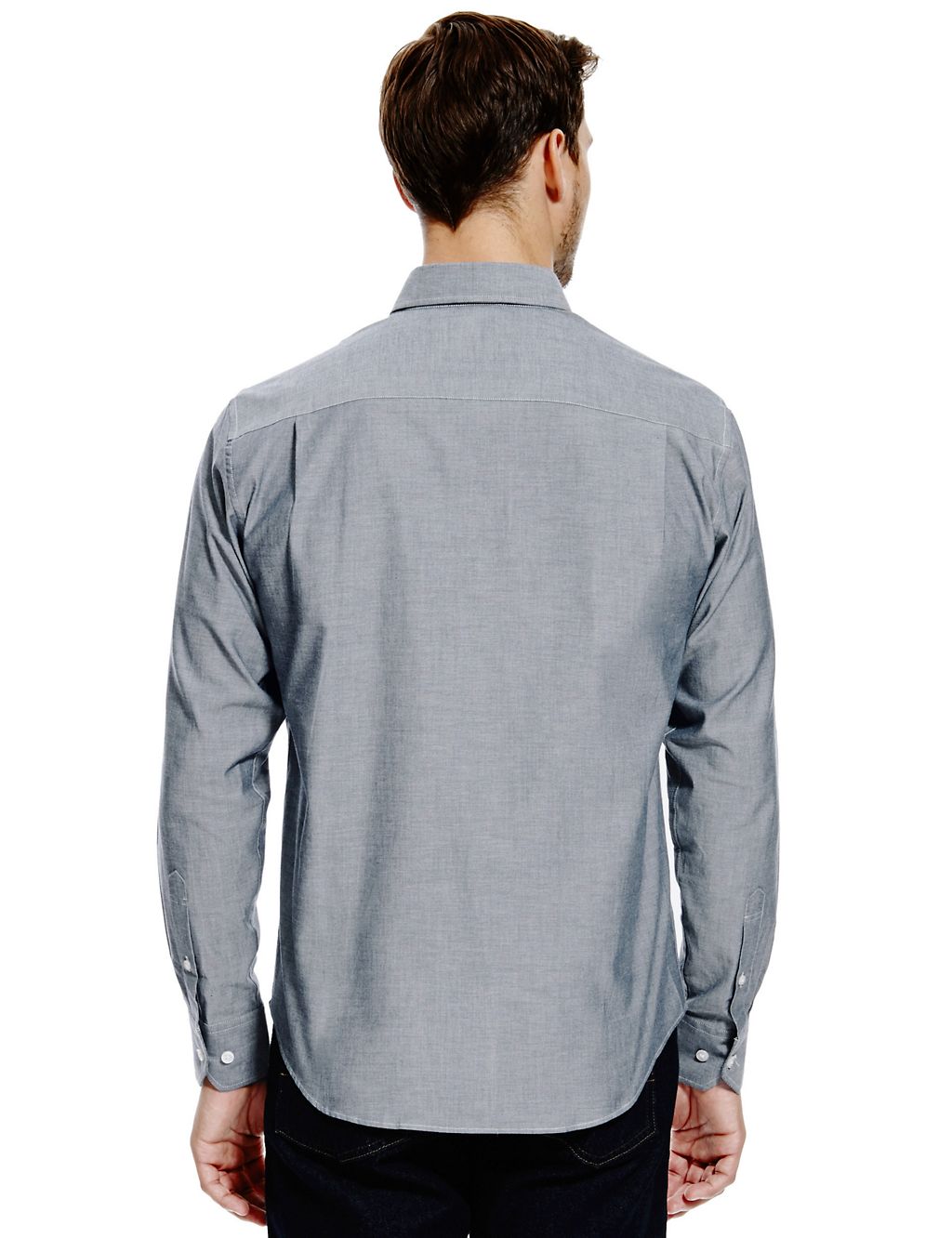 Longer Length Pure Cotton Shirt with Pocket 2 of 3