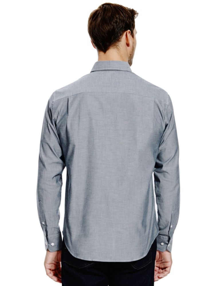 Longer Length Pure Cotton Shirt with Pocket 3 of 3