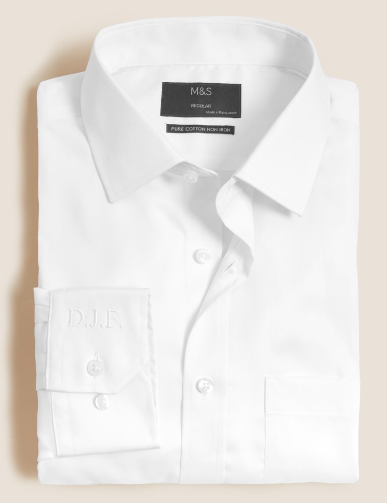 Longer Length Regular Fit Personalised Men s Twill Shirt M S