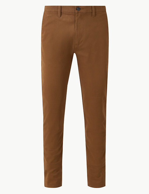 Longer Length Skinny Fit Cotton Rich Chinos Image 1 of 1