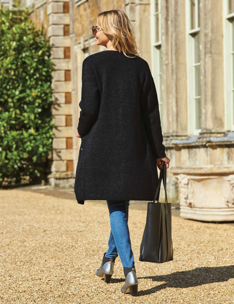 Longline zip cardigan sales
