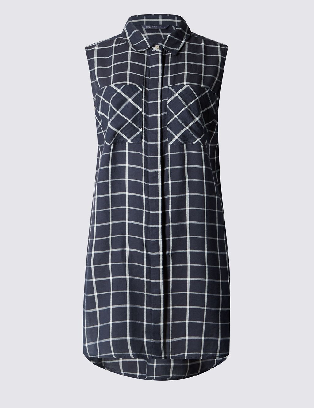 Longline Checked Shirt with Modal 1 of 3