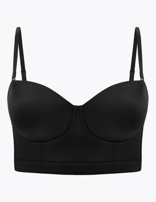Longline Low Back Padded Strapless Bra A-DD, M&S Collection, M&S