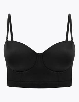 Buy Black Light Pad Smoothing Longline Low Back Strapless Bra from Next  Spain