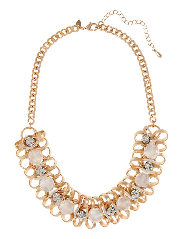 Loop Jewel & Diamanté Necklace Image 1 of 1