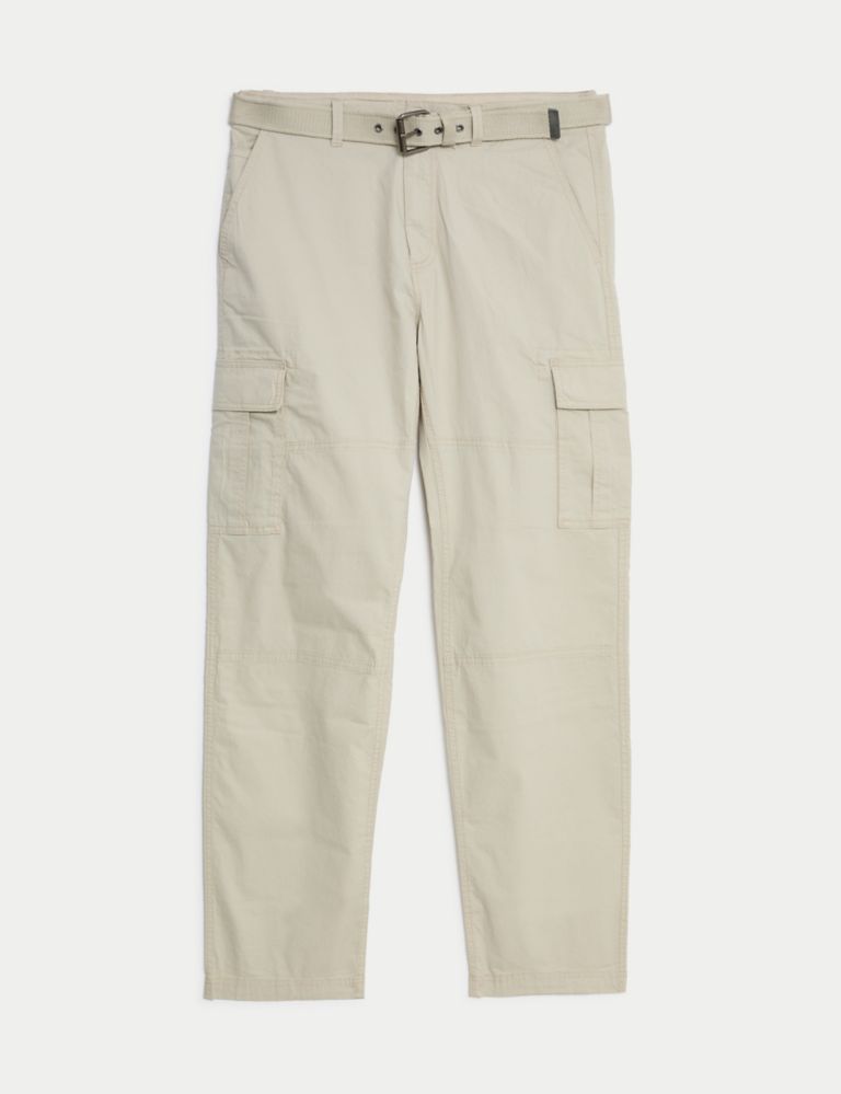 Loose Fit Belted Ripstop Textured Cargo Trousers 2 of 7