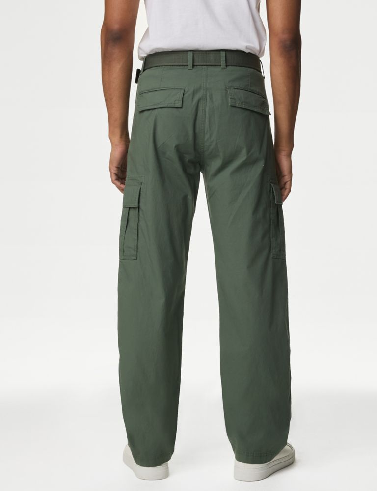 Loose Fit Belted Ripstop Textured Cargo Trousers 6 of 6