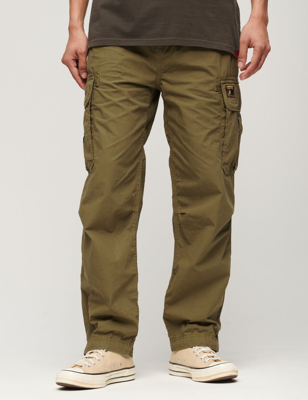Loose Fit Pure Cotton Cargo Trousers 1 of 6
