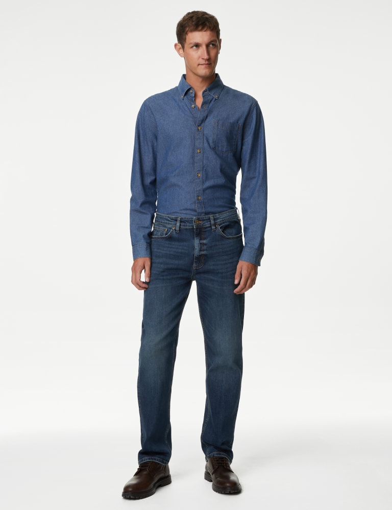 Loose Fit Vintage Wash Jeans