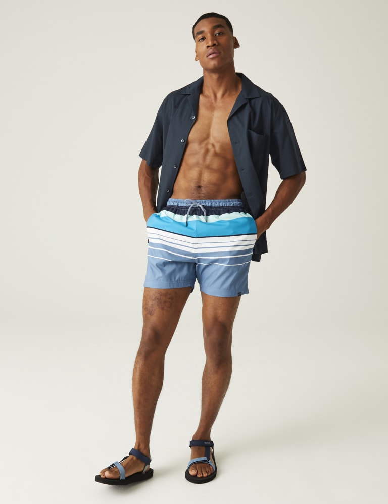 Loras Quick Dry Pocketed Striped Swim Shorts Regatta M S