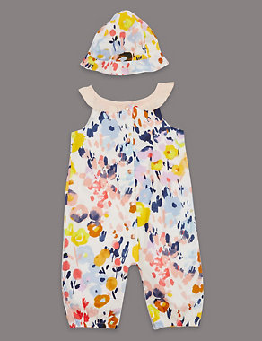 Louise Wilkinson Abstract Print Romper & Hat with Modal Image 2 of 3