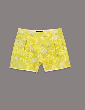 Louise Wilkinson Cotton Rich Contrast Print Shorts (5-14 Years) Image 2 of 3