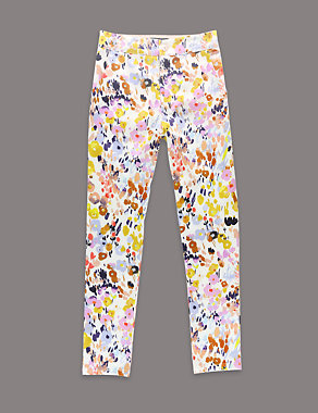 Louise Wilkinson Cotton Rich Floral Trousers (5-14 Years) Image 2 of 3